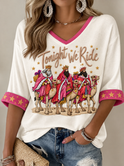 Women's Faith Mid-length Sleeves V-Neck T-Shirt