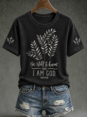 Women's faith theme pattern printed casual short-sleeve T-shirt