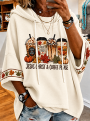 Women’s Jesus Christ & Coffee Please Short-Sleeve Hoodie