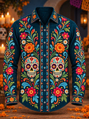 Men's Mexico Day of The Dead Art Print Shirt