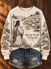 Women's 'He Left The 99 To Find Me' Printed Casual Top