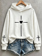 Women's Christian Art Cross Hoodie