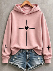 Women's Christian Art Cross Hoodie