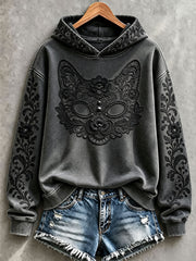 Women's Floral Cat Hoodies