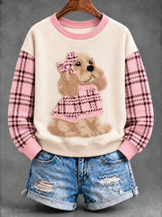 Women's Cute Dog Art Regular Sweatshirt