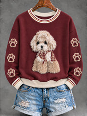 Women's Cute Dog Art Regular Sweatshirt