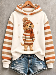Women's Cute Winter Dog Print Casual Sweatshirt