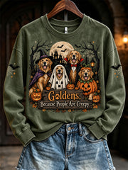 Women's  Halloween Costume Dog Pattern Design Casual Sweatshirt