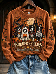 Women's  Halloween Costume Dog Pattern Design Casual Sweatshirt