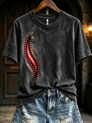 Women's Halloween Bloody Zipper T-Shirts