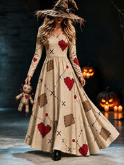 Women's Gothic Voodoo Doll Art Dress