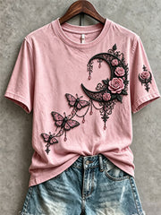 Women's Gothic-Style Breast Cancer Awareness Butterfly T-Shirts