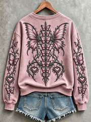 Women's Breast Cancer Awareness Gothic Butterfly Sweatshirts