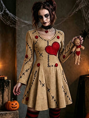 Women's Gothic Voodoo Doll Art Dress