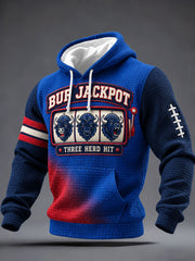 Men's Football Lover Buffalo Art Printed Hoodie