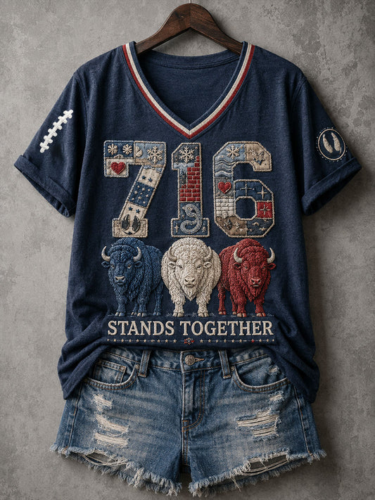 Women's Football Lover Buf Art Printed T-shirt