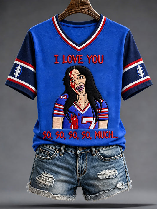 Women's Football Lover BUF Art Printed T-shirt