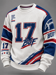 Men's Football Lover Bulls Be Good Art Printed Waffle Sweatshirt