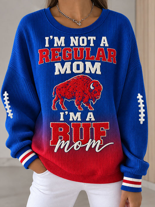 Women's Football Lover Buffalo Art Printed Sweatshirt
