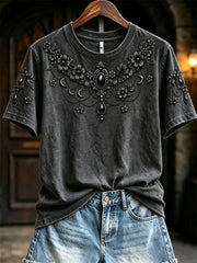 Women's Gothic-Style Jeweled Print T-Shirts