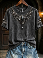 Women's Gothic-Style Jeweled Print T-Shirts
