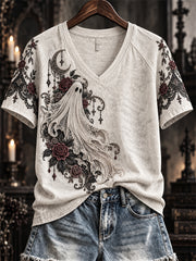 Women's Halloween Gothic Ghost Lace Art Print short-sleeved T-shirt