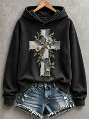 Women's Christian Art Cross Hoodie