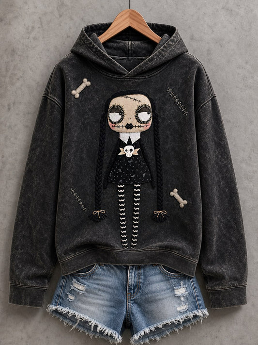 Women's Halloween Creepy Dolls Print Casual Hoodie