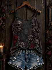 Women's Halloween Gothic-style patterned casual vest