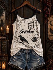 Women's Halloween Gothic-style patterned casual vest