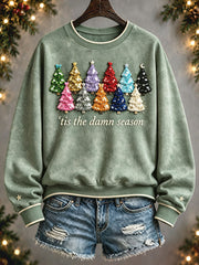 Women's Music Lover Christmas Art Prrinted Sweatshirt