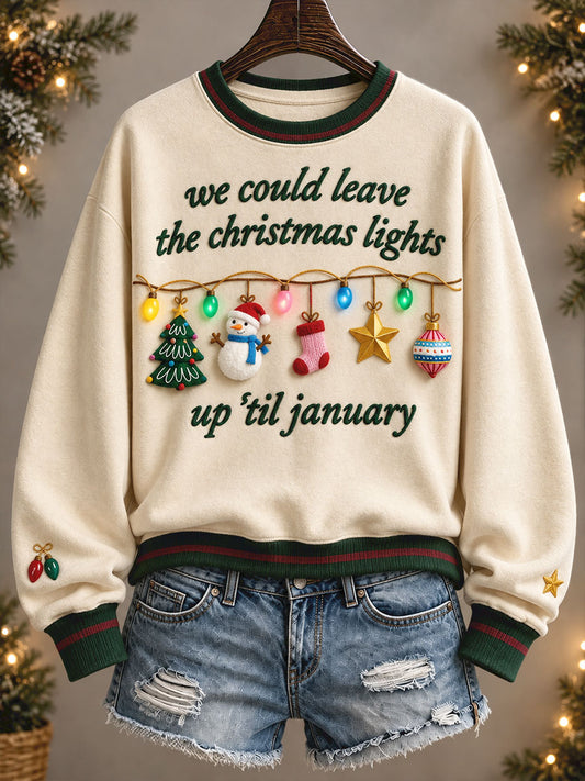 Women's Music Lover Christmas Art Prrinted Sweatshirt