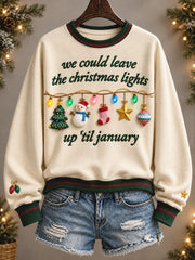 Women's Music Lover Christmas Art Prrinted Sweatshirt