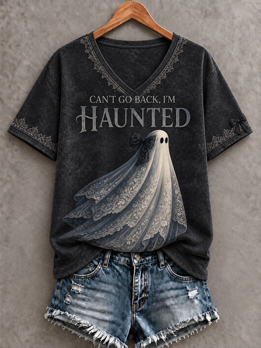 Women's Music Lover Halloween Art Prrinted T-shirt