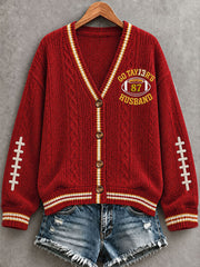 Women's Music Lover Kansas Football Lover Prrinted Cardigan