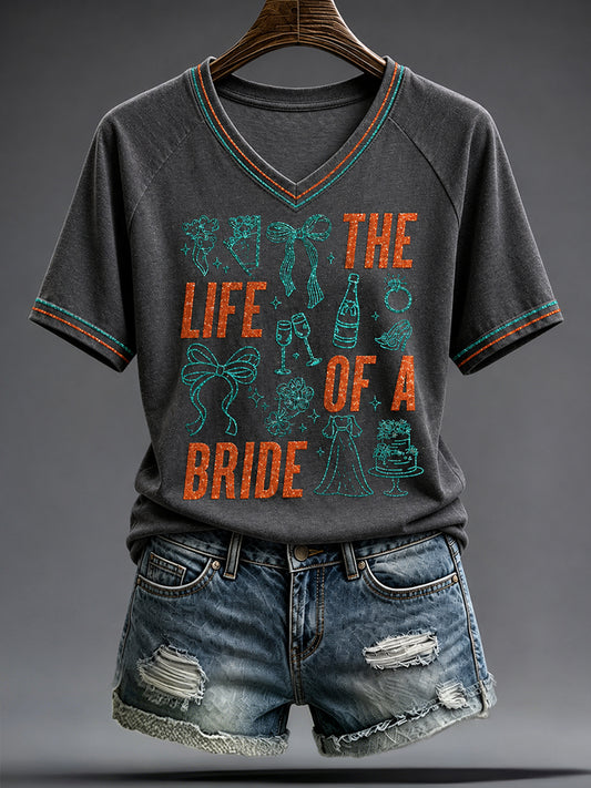 Women's Wedding Bride Era 8789 Art Printed T-shirt