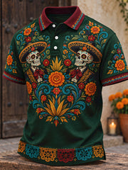 Women's Mexico Day of The Dead Floral Art Printed Casual Tops