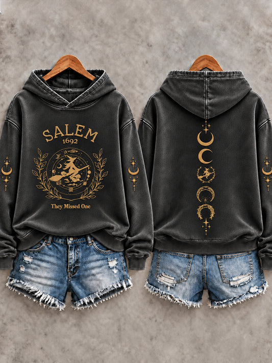 Women's Halloween Salem Witch1692 Salem They Missed One Hoodie