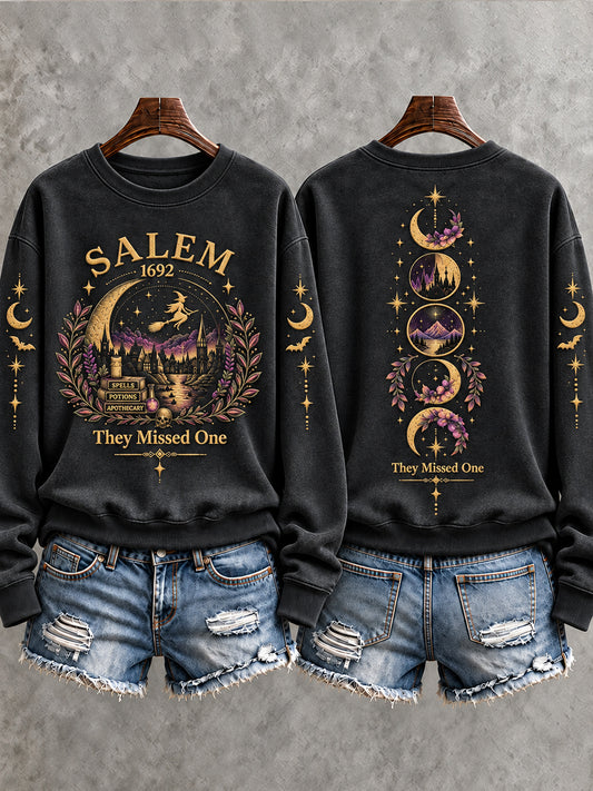 Women's Halloween Salem Witch1692 Salem They Missed One Regular Sweatshirt