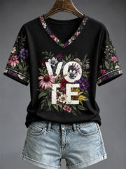 Women's VOTE Print Casual T-shirt
