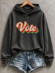 Women's VOTE Print Casual Hoodie