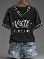 Women's Vote Print Casual Short-Sleeved T-Shirt