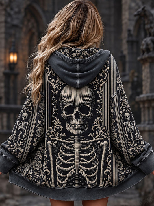 Women's Halloween Skeleton Print Jacket