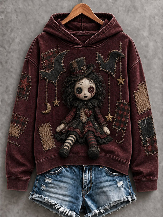 Women's Halloween Creepy Dolls Print Casual Regular Sweatshirt