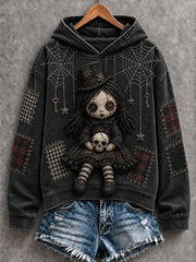 Women's Halloween Creepy Dolls Print Casual Regular Sweatshirt