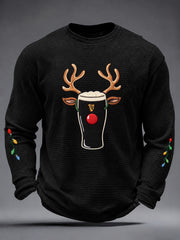 Men's Christmas Stout Waffle Long Sleeve T-Shirt