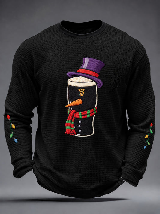 Men's Christmas Stout Waffle Long Sleeve T-Shirt