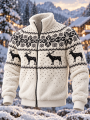 Men's Christmas Norwegian sweater pattern Flannel Jacket