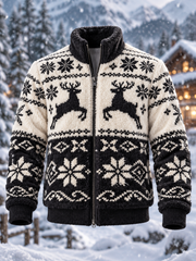Men's Christmas Norwegian sweater pattern Flannel Jacket