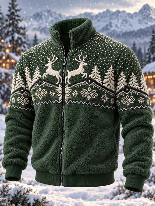 Men's Christmas Norwegian sweater pattern Flannel Jacket